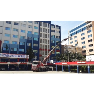 İzmir Fatih Koleji Cam Montajı   İzmir Vinç Hizmeti 9